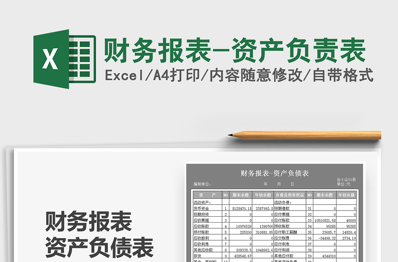 2025财务报表-资产负责表免费下载