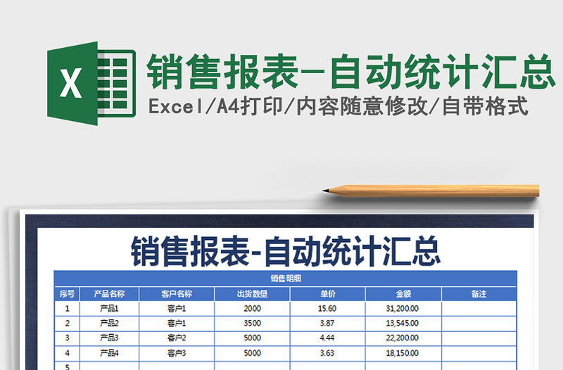 2025年销售报表-自动统计汇总
