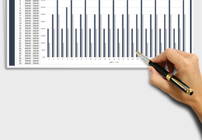 2025年月收支趋势图表信息模板免费下载