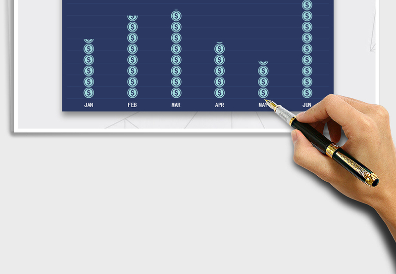 2025EXCEL动态创意柱形图（钱币）免费下载