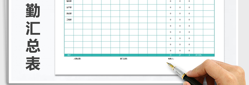 2025年部门考勤汇总表（自动计算）免费下载
