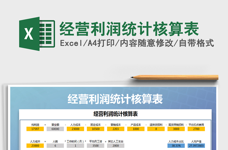 2025年经营利润统计核算表