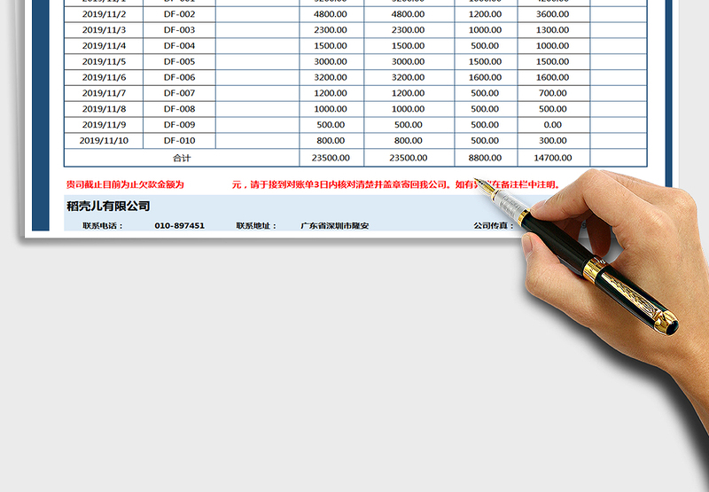 2025年财务对账单