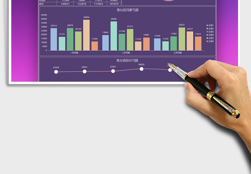 2025年财务汇报各分店经营数据图表