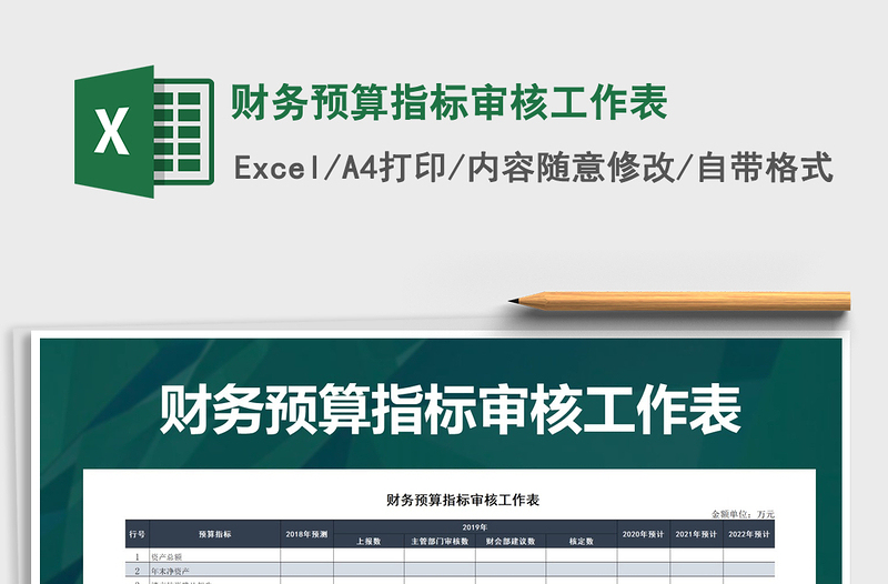 2025年财务预算指标审核工作表