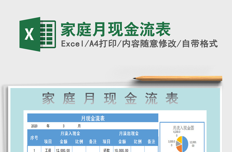 2025年家庭月现金流表