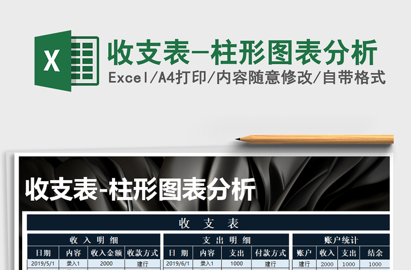 2025年收支表-柱形图表分析