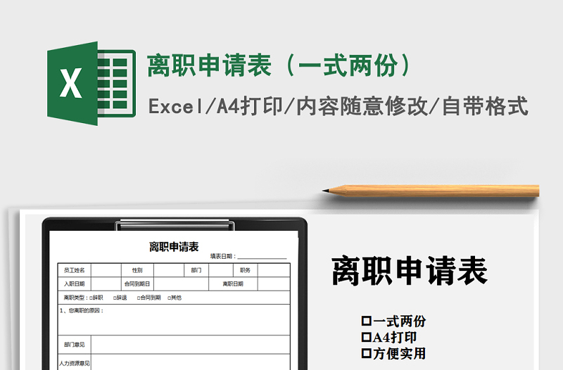 2025年离职申请表（一式两份）
