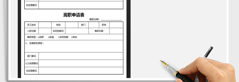 2025年离职申请表（一式两份）