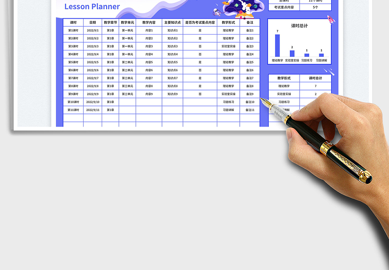 2025自动分类统计教学计划表免费下载