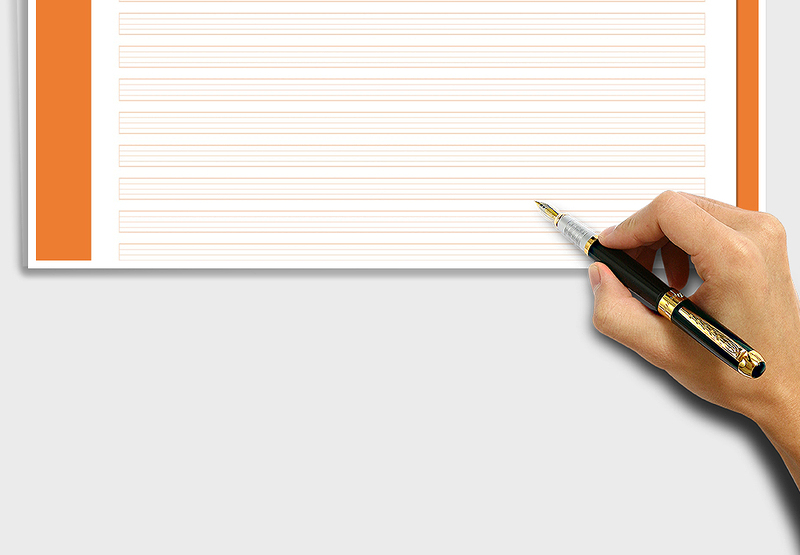 2025年橙色教学五线谱