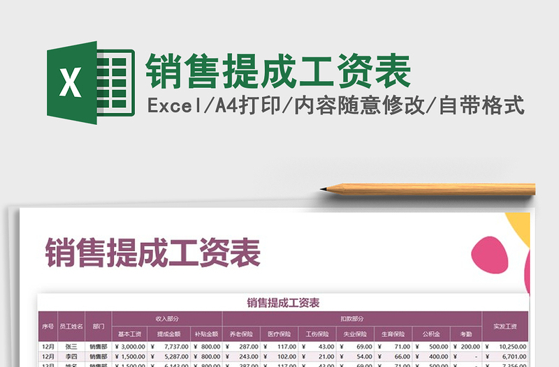 2025年销售提成工资表