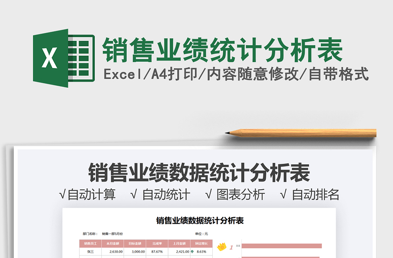 2025销售业绩统计分析表免费下载