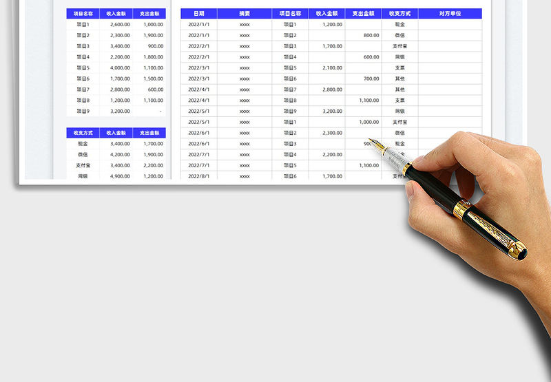 2025财务报表-收入支出数据统计表免费下载
