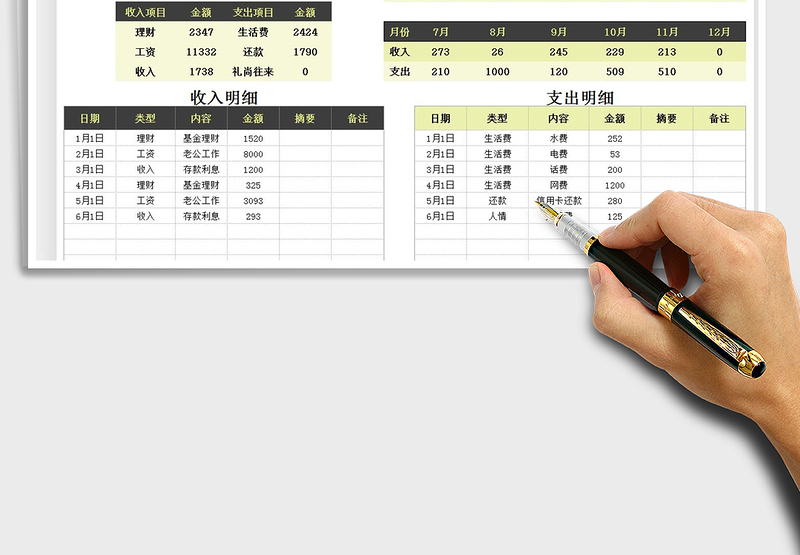 2025年智能收支记账表