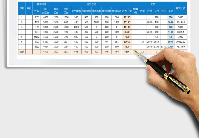 2025年工资表-公式计算-可查询