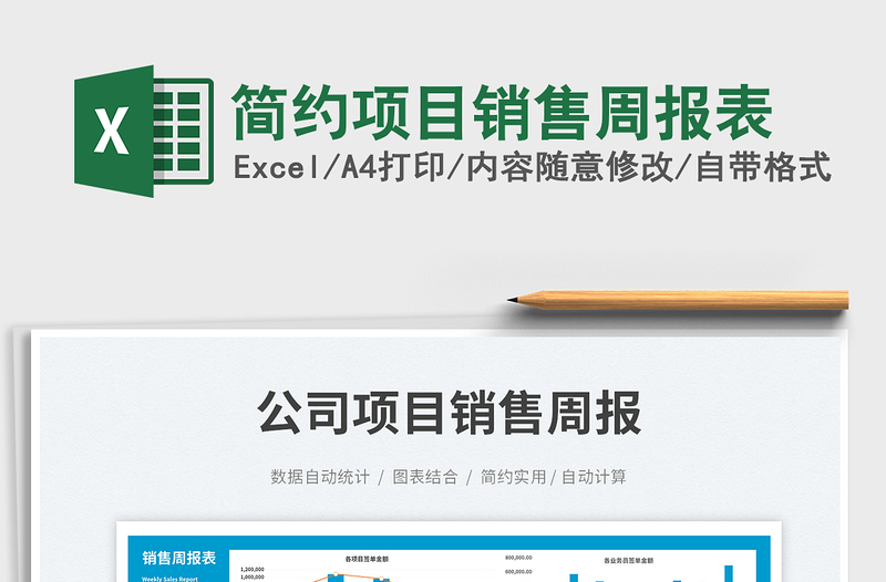 2025简约项目销售周报表