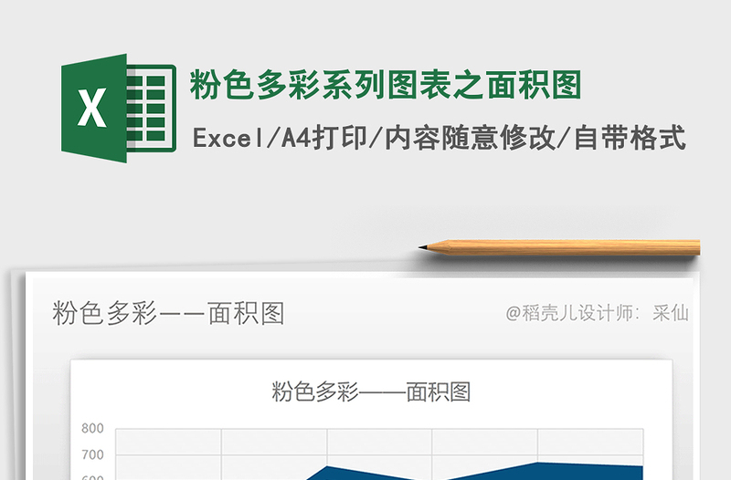 2025年粉色多彩系列图表之面积图