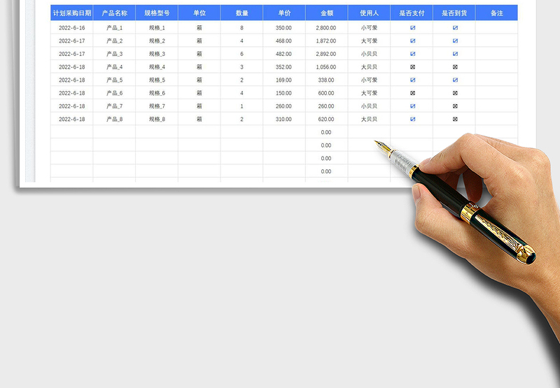 2025618采购计划清单表