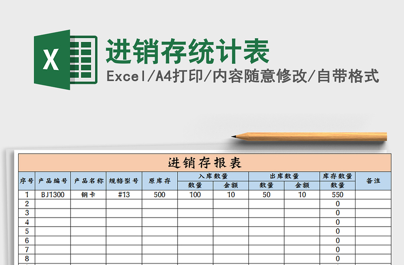 2025年进销存统计表免费下载