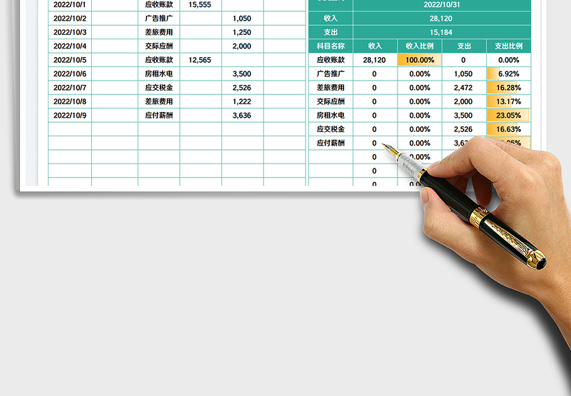 2025财务收支记账分析表免费下载