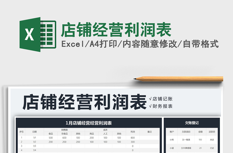 2025年店铺经营利润表