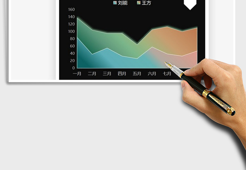 2025彩色发光堆积面积图免费下载