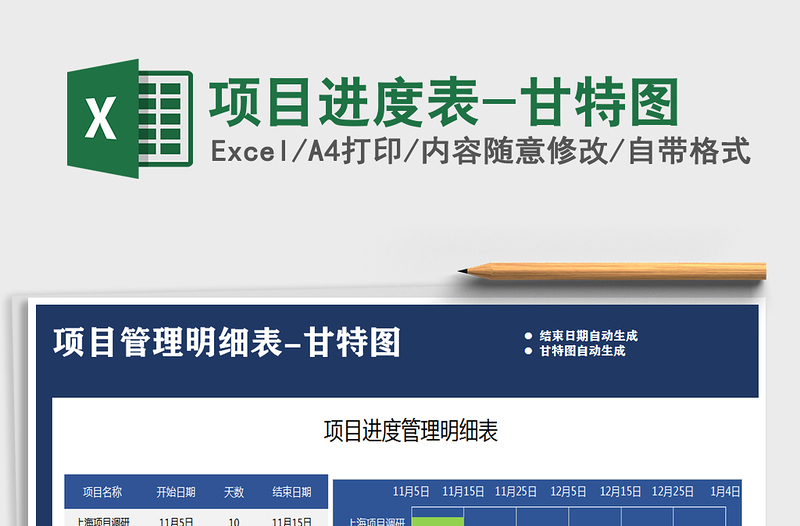 2025年项目进度表-甘特图