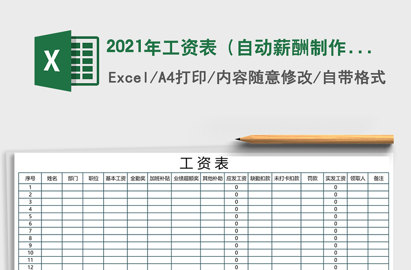 2025年工资表（自动薪酬制作）