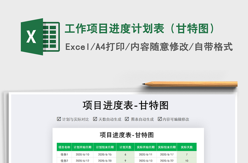 2025年工作项目进度计划表（甘特图）