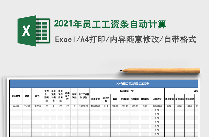 2025年员工工资条自动计算