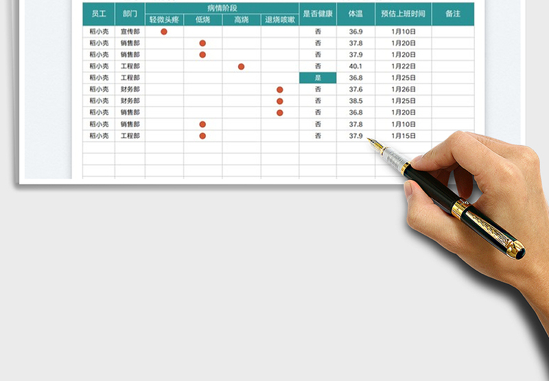2025公司员工健康情况统计表免费下载