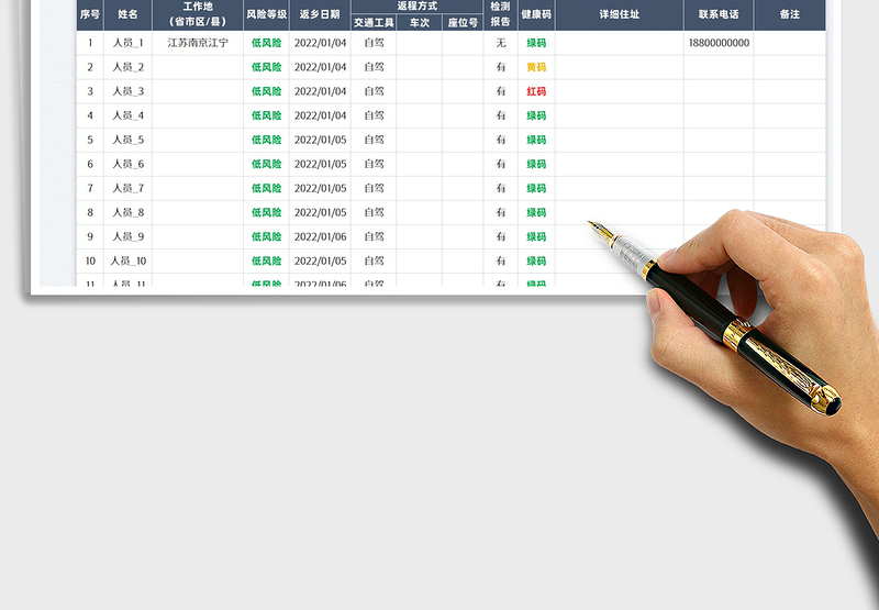 2025春节返乡计划统计表免费下载
