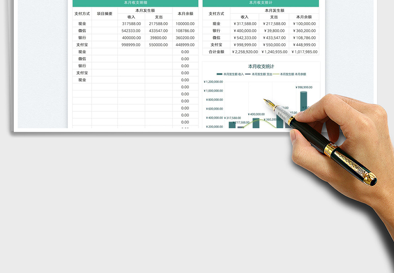 2025财务收支对账表免费下载