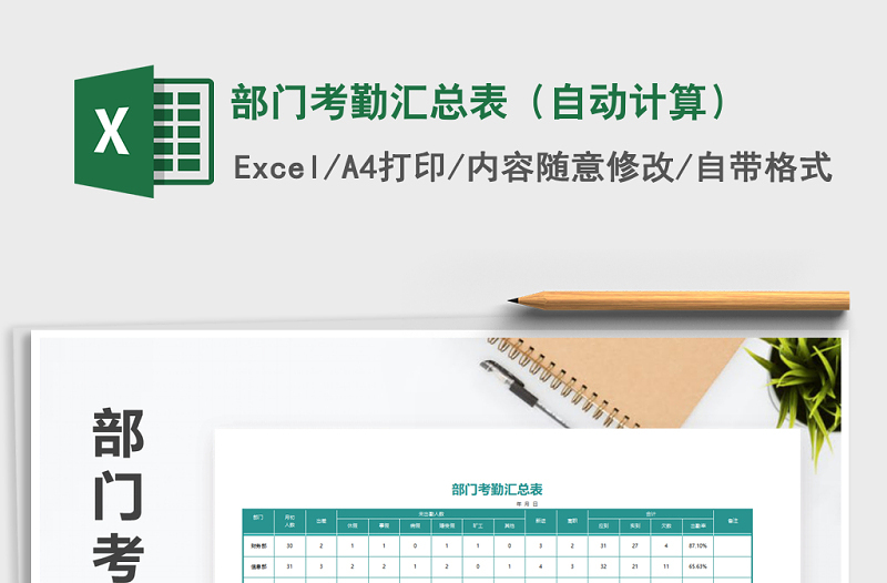 2025年部门考勤汇总表（自动计算）