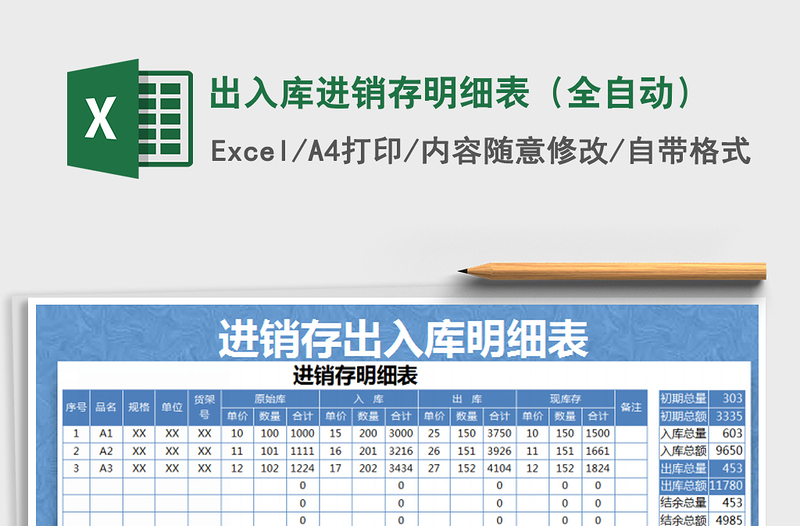 2025年出入库进销存明细表（全自动）
