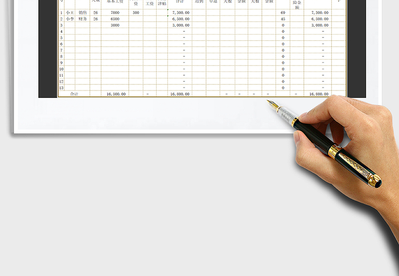2025年财务管理员工工资表（带个税）