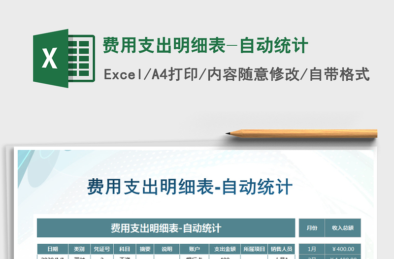 2025年费用支出明细表-自动统计