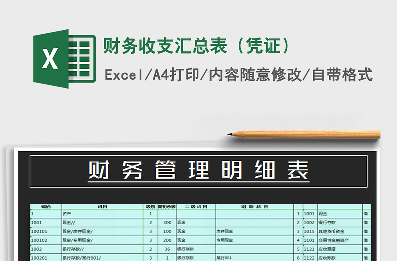 2025年财务收支汇总表（凭证）