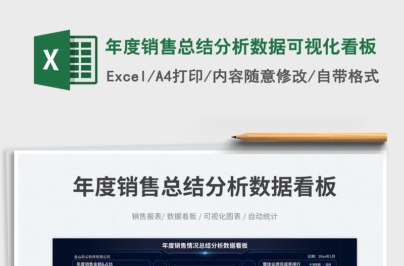 2025年度销售总结分析数据可视化看板免费下载