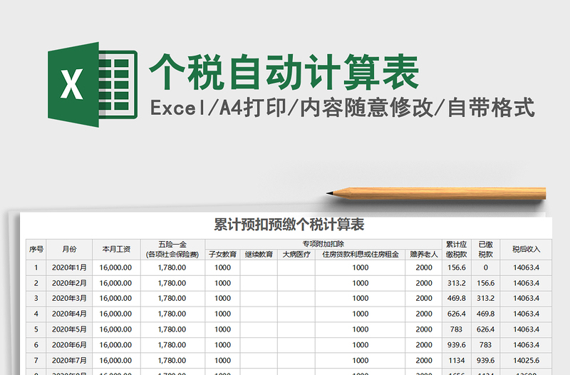 2025年个税自动计算表