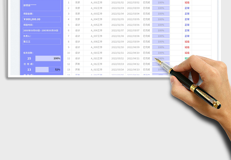 2025项目进度管理表免费下载