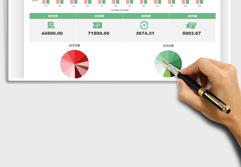 2025发票登记表-可视化图表免费下载