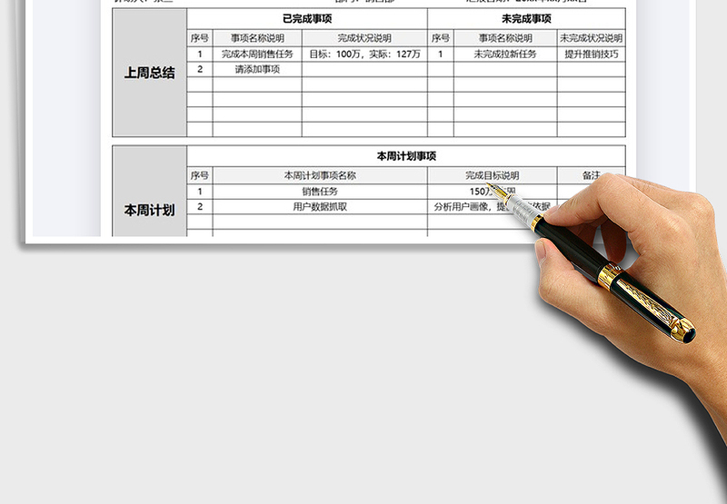 工作周报通用模板