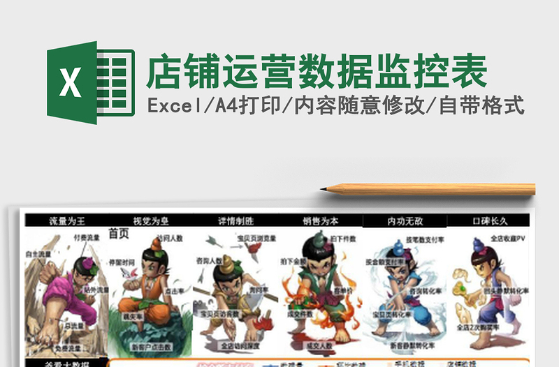 店铺运营数据监控表