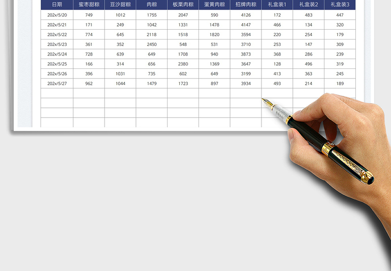 2025端午粽子销售明细表免费下载