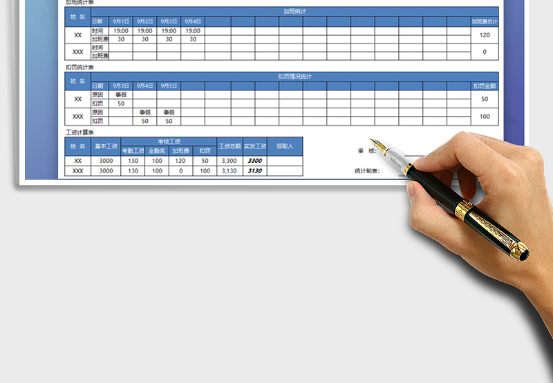 2025年员工考勤工资表
