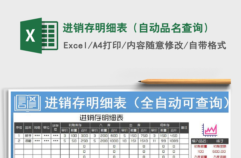 2025年进销存明细表（自动品名查询）