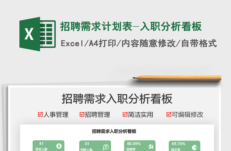 2025招聘需求计划表-入职分析看板免费下载