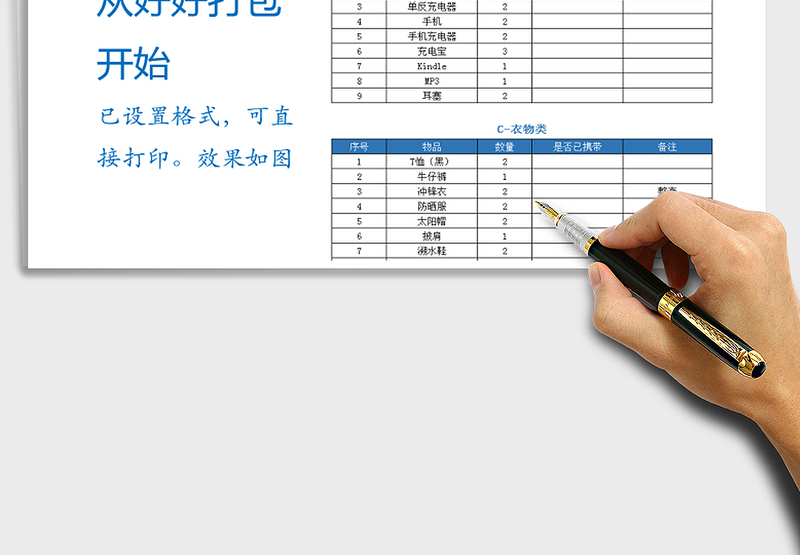 2025年旅游携带物品清单免费下载